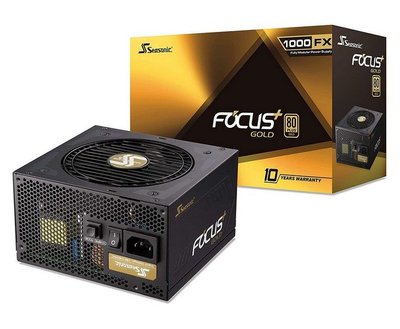 Power Supply ATX1000W Seasonic Focus GX-1000 80+ Gold,120mm, Full Modular, Fanless until 30% load 112116 фото