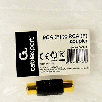 Audio adapter RCA (F) to RCA (F) Singl coupler, Cablexpert A-RCAFF-01 122845 фото