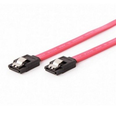 Cable Serial ATA III 10 cm data cable, metal clips, Cablexpert CC-SATAM-DATA-0.1M 92412 фото