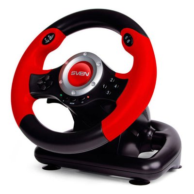 Wheel SVEN GC-W400, 9", 180 degree, Pedals, 2-axis, 10 buttons, Dual vibration, USB 84121 фото