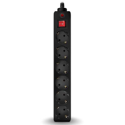 Surge Protector 6 Sockets, 5.0m, Sven Optima, BLACK, Retail color box, flame-retardant 78488 фото