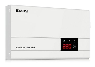 Stabilizer Voltage SVEN SLIM AVR - 500 LCD, 400W, Output sockets: 1 × CEE 7/4 70287 фото