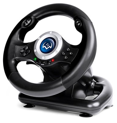Wheel SVEN GC-W500, 9.5", 180 degree, Pedals, 2-axis, 10 buttons, Vibration feedback, USB 93889 фото