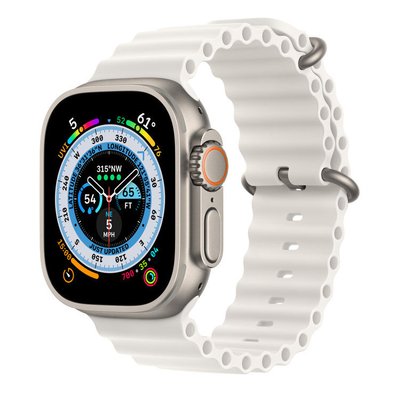 Apple Watch Ultra GPS + Cellular 49mm Titanium Case with White Ocean Band, MNHF3 200088 фото