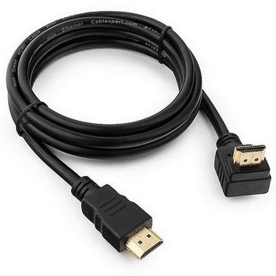Cable HDMI to HDMI90° 1.8m Cablexpert male-male90°, V1.4, Black, CC-HDMI490-10, One jakc bent 90° 75628 фото
