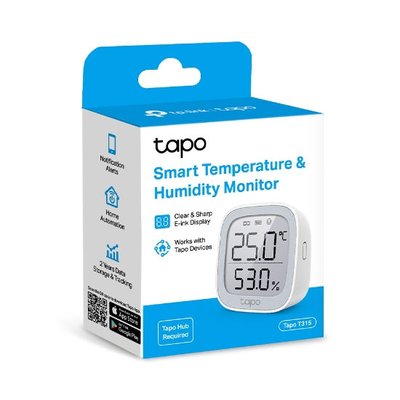 TP-Link Wireless Smart Temperature & Humidity Monitor "Tapo T315", 2.7" E-ink Display, White 202582 фото